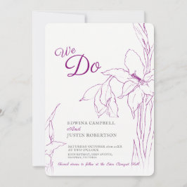 Convites Fazemos roxo de amora de linhagem botânica gladiol