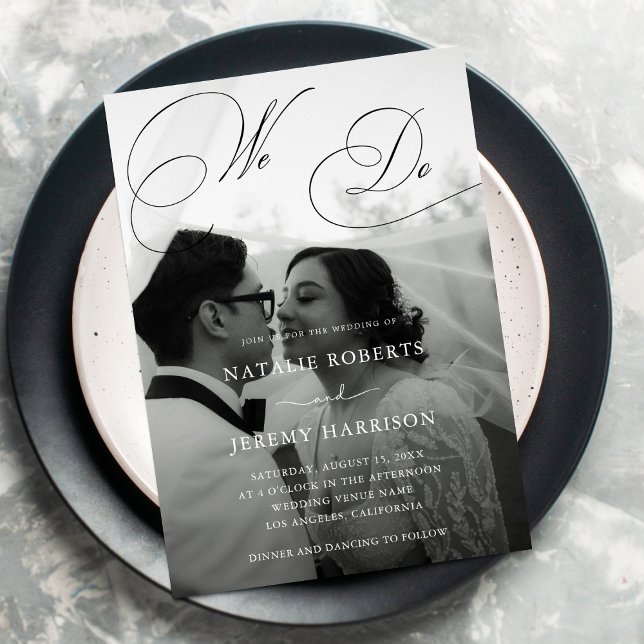 Convites Fazemos Script 2 Fotos Código QR Casamento Casual (Criador carregado)