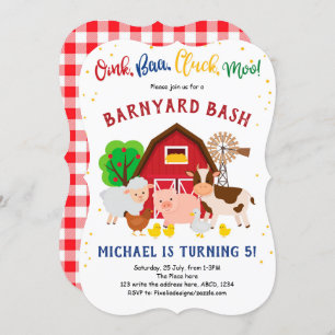 Convites Fazenda, Animais, Quintal, Zoológico de Petting, A