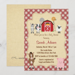 Convites Fazenda Animal Invitation Rustic