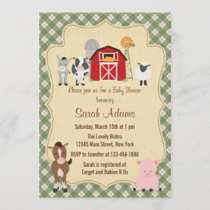Convites Fazenda Animal Invitation Rustic