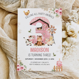 Convites FAZENDA ANIVERSÁRIO Exploração Animais aniversário