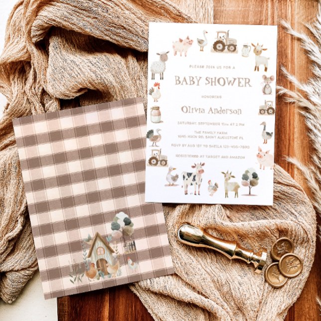 Convites Fazenda Considerada Gênero Chá de fraldas neutro (Criador carregado)