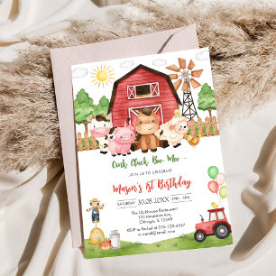 Convites Fazenda de Animais de Aniversário Oink Baa Quack M