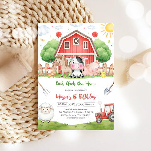 Convites Fazenda de Animais de Aniversário Oink Baa Quack M