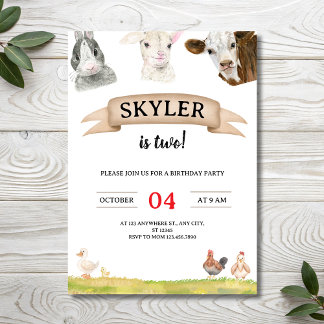 Convites Fazenda de Aquarela Amigos Skyler faz Dois 2º Aniv