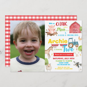 Convites Fazenda de Barnyard Foto com segundo