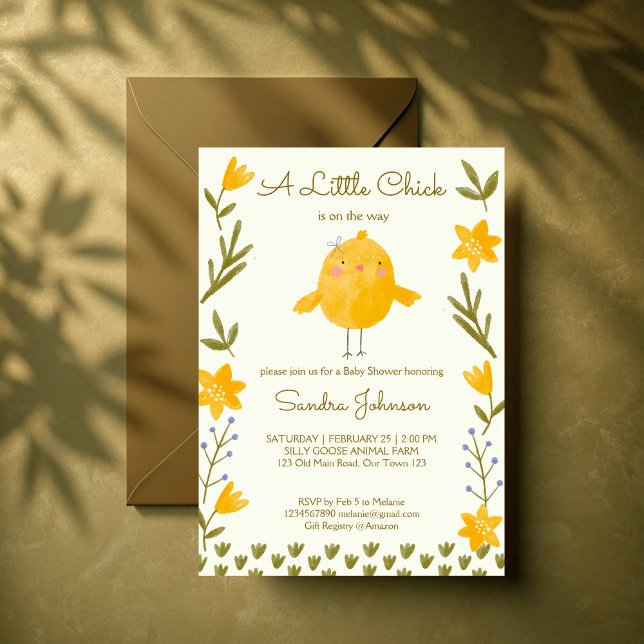 Convites Fazenda de frango animais caprichosos chá de bebê (Chicken farm animals whimsical spring baby shower invitation template instant download)