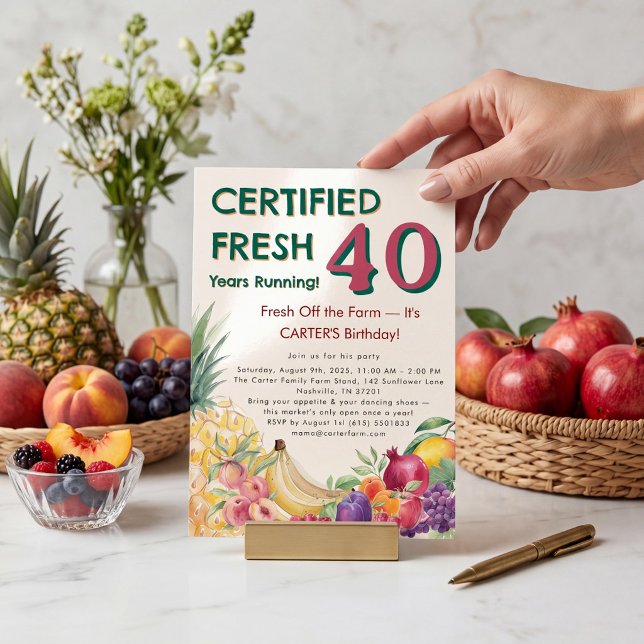 Convites Fazenda de Frutas Certificada Fresca 40 Anos Conse (Criador carregado)