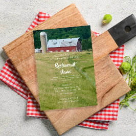 Convites Fazenda de Red Barn à Grande Abertura do Restauran