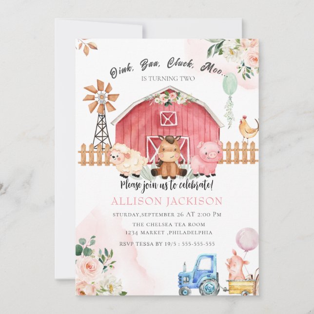 Convites Fazenda de rosa (Frente)