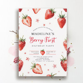 Convites Fazenda Doce Berry Chic Watercolor 1º Aniversário