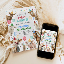 Convites Fazenda festiva, animais de festas de barnyard Boy