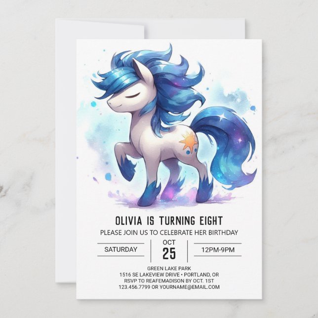 Convites Fazenda Online Horse Birthday (Frente)