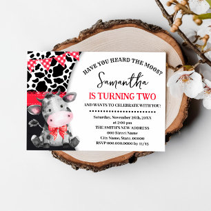 Convites Fazenda Você Ouviu o segundo Moos Vaca Vermelho An