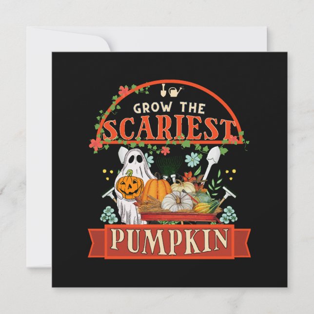 Convites Fazendeiro de Abóbora Halloween (Frente)