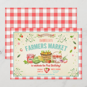 Convites Fazendeiros vencem vegetais Frutas Partido Raparig