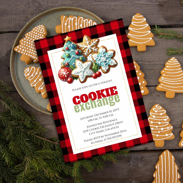 Convites Fazendo Bolachas de Natal (Christmas holiday cookie exchange invitation)