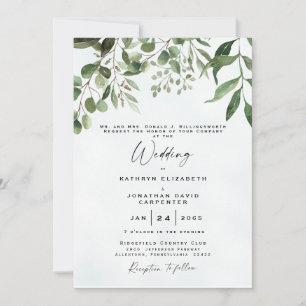 Convites Fazendo Ucalyptus Elegant Watercolor Casamento I