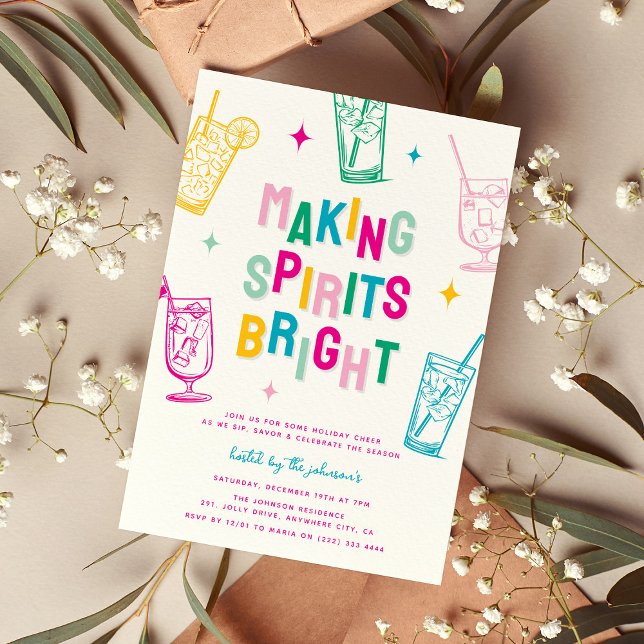 Convites Fazer Colorido Divertido Espíritos Brilhante Festa (Criador carregado)