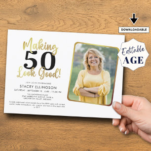 Convites Fazer de aniversário Parecem boas fotos Douradas