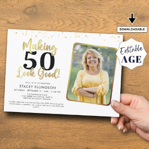 Convites Fazer de aniversário Parecem boas fotos Douradas