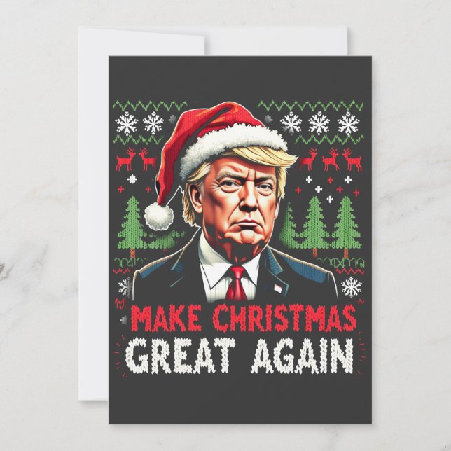 Convites Fazer Excelente De Natal Novamente Feio Trump Do S (Frente)