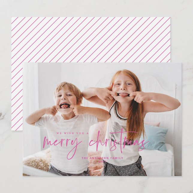 Convites Fazer Neon Rosa Espirra Bobo Brilhante Natal (Frente/Verso)