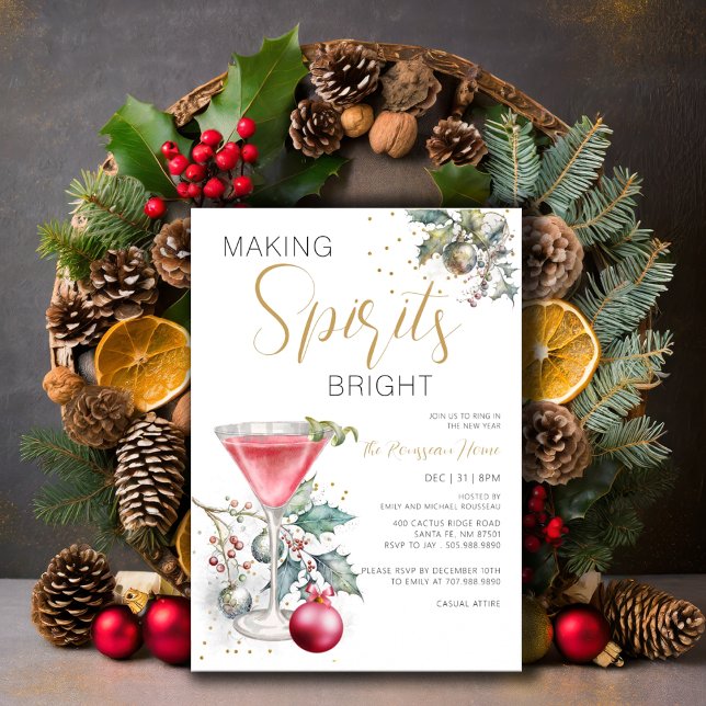 Convites Fazer Spirita Brilhante Festa de Ano Novo (Criador carregado)