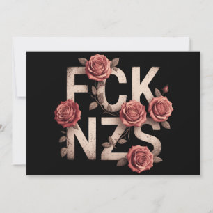Convites FCK NZS Floral Contra a Direita Sem Nazistas Lgbtq