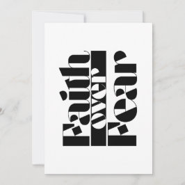 Convites Fé sobre o medo do Typo Inspiracional Cristão Retr