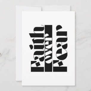 Convites Fé sobre o medo do Typo Inspiracional Cristão Retr