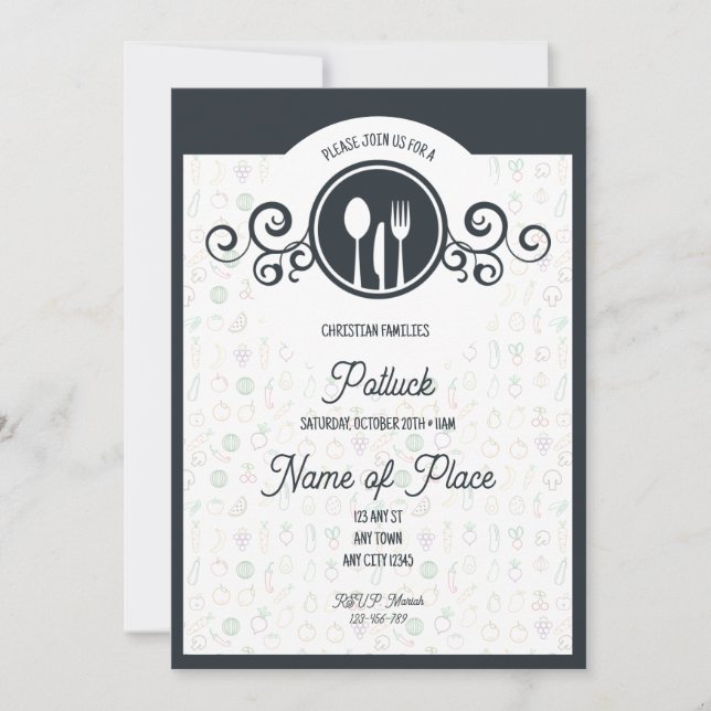 Convites Feast of Faith Family Potluck Invitation (Frente)