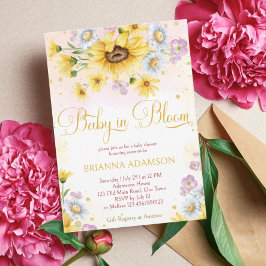 Convites Febre de girassol de margarida selvagem em chá de 