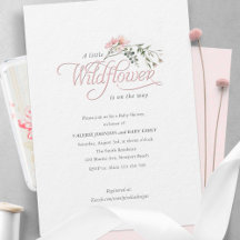 Febre rosa-rosa-elegante simples Chá de Bebê