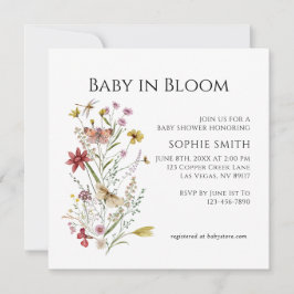Convites Febre Selvagem, Bebê De Jardim Whimsical Em Sangue
