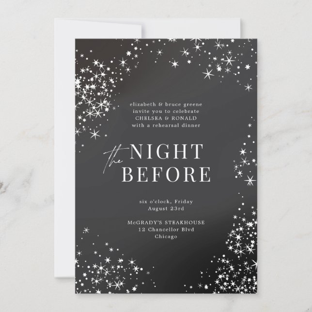 Convites Fécula de carvão noite estelar antes do Janto de e (Frente)