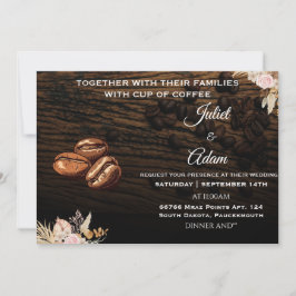 Convites feijão boho moderno e elegante Casamento de café
