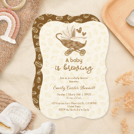 Convites Feijão Russo Um Bebê está criando Chá de fraldas