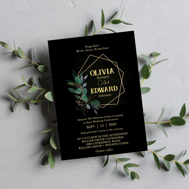 Convites Feira verde armada, casamento negro (Criador carregado)