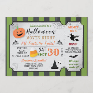 Convites Feiticeira de Halloween do filme de horrores