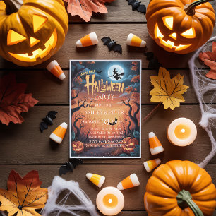 Convites Feiticeira Spooky e Festa de Halloween da Floresta