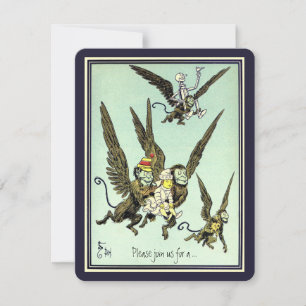 Convites Feiticeiro de Oz. Festa de aniversário de macaco v