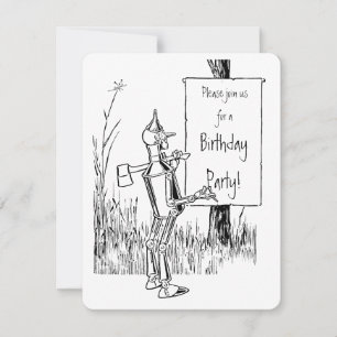 Convites Feiticeiro de Oz. Tinman e Lion Birthday