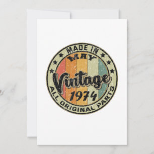 Convites Feito em Maio Vintage 1974 Todas as Peças Originai
