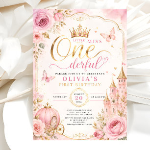 Convites Felicidade da Princesinha de Um Aniversário