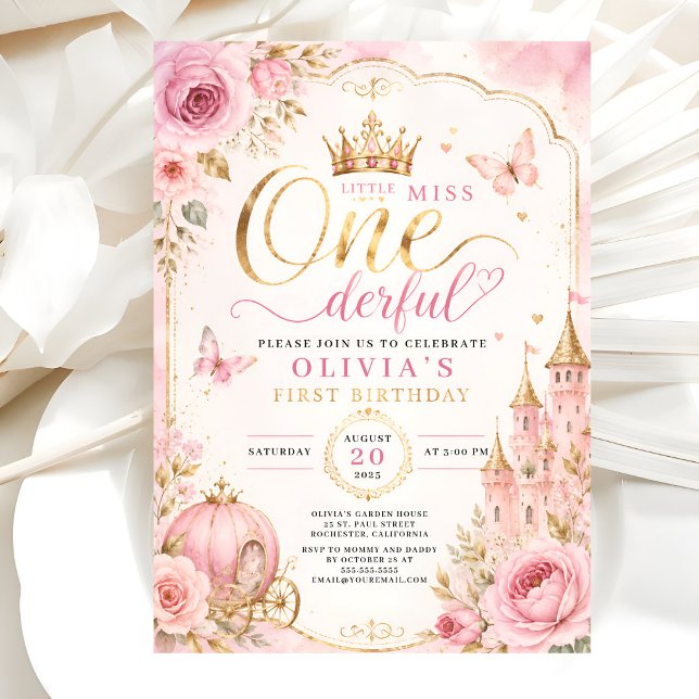 Convites Felicidade da Princesinha de Um Aniversário (Criador carregado)
