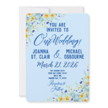 Felicidade de Flor Silvestre Beleza Floral em Azul