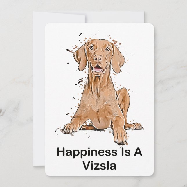 Convites Felicidade É Um Vizsla (Frente)
