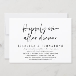 Convites Felicidade Eterna Após o Jantar, Casamento Intimo